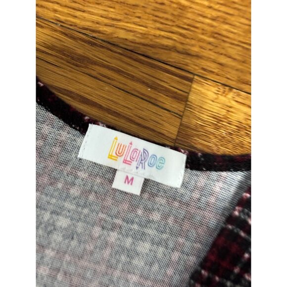 Lularoe Women Sarah Cardigan Cover Up Duster Size Medium Red Black Plaid NWT - Picture 6 of 8
